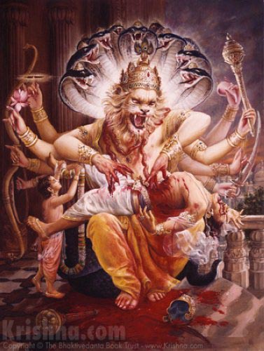 Lord Nrsimhadeva Slays The Demon Hiranyakashipu